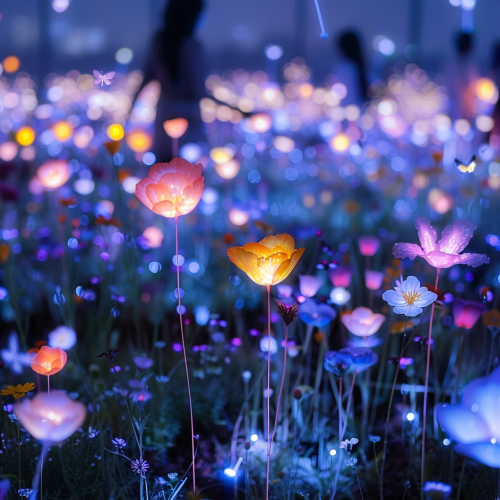 glowing flowers and butterflies fantasy glowing flowers and butterflies fantasy