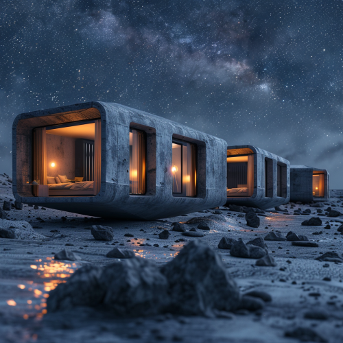 Minimalist lunar surface villas