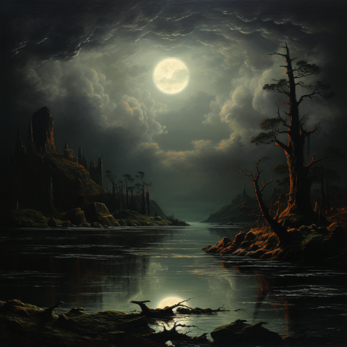 Moon artwork in Schinkel style