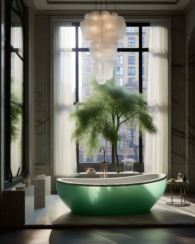Free Standing Bathtub in Luxe Bathroom
