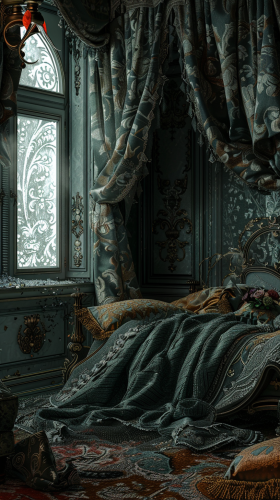 Luxury empty bed image