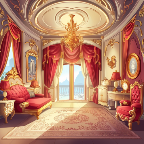 Cartoon style luxury room