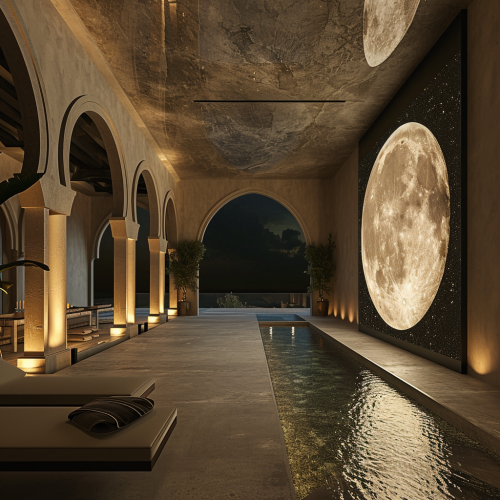 Luxury spa with moon projection