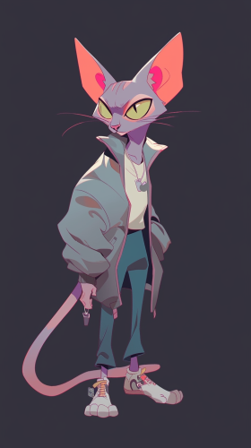 Lykoi cat rapper pastel palette