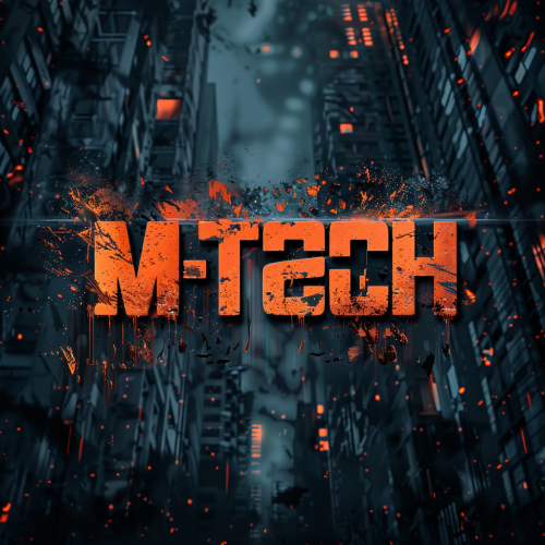 Glitchy M-Tech Logo in Cold City