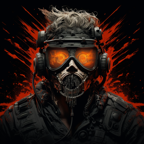 Mad Max Witness Me Head Grunge Logo on Black Background