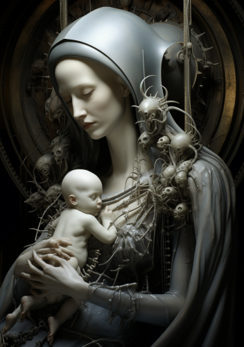 Madonna and Child  Artwork by H.R. Giger and Hieronymus Bosch