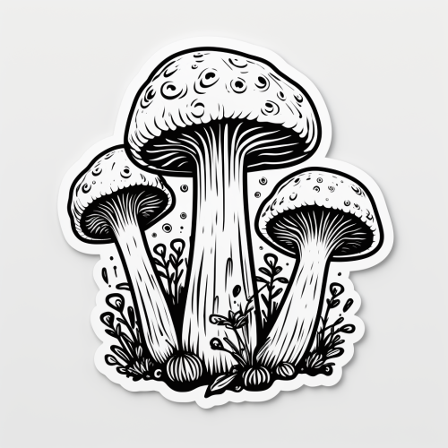 Minimalist magic mushroom pop culture sticker