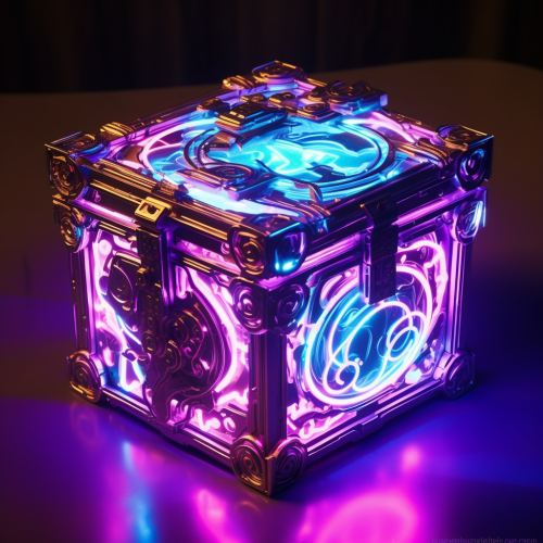 Neon light cyber punk gift box