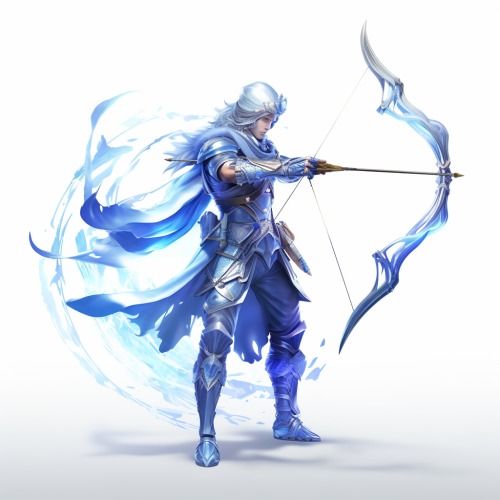 Young Male Magical Archer with Blue Light Arrows