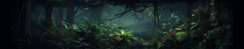 Enchanting dark tropical jungle scenery