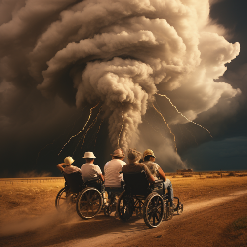 Wheelchair users in a mesmerizing tornado Wheelchair users in a mesmerizing tornado