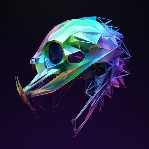 Mystical Magpie Skull Hologram Image