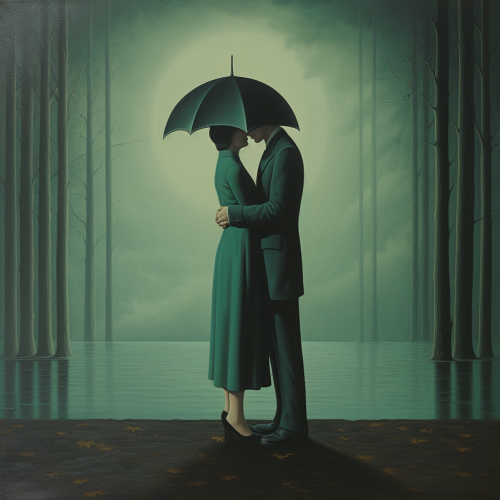 Surreal Lovers Painting by René Magritte