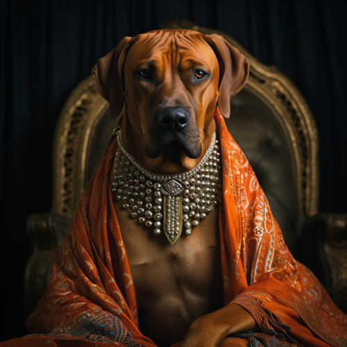 Male Rhodesian Ridgeback in Indian Kingdom Kings Couture Fashion and Jewellery