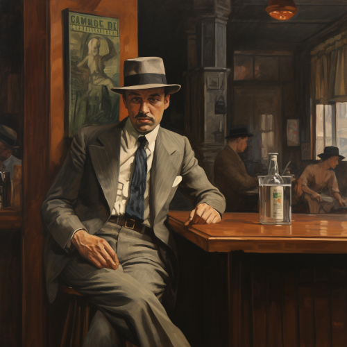 1920's man sitting at the bar