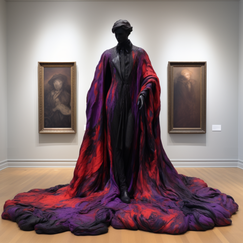 Man in Black and Red Purple Gown Artwork