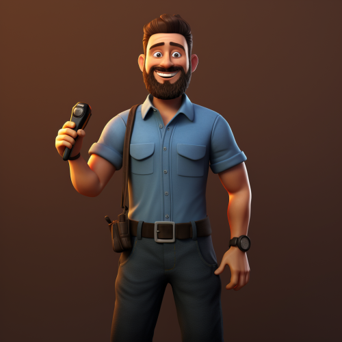 Man with Black Shirt and Keychain