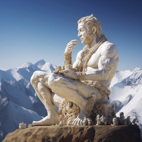 Man eating twinkie in Tibetan mountains