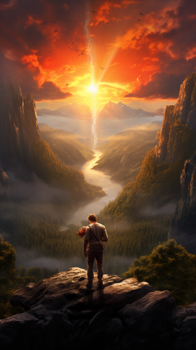 Man having heart attack on mountainside cliff Man having heart attack on mountainside cliff