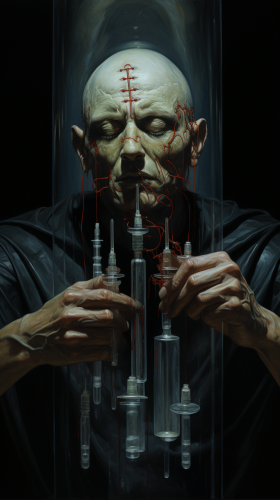 Man injecting himself with a syringe