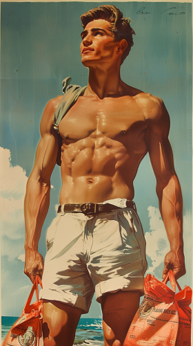 man shovelling cash into bags