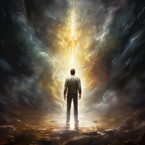 bold man with shining God