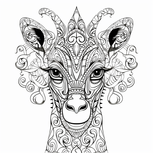 Mandala Giraffa with Long Eyelashes