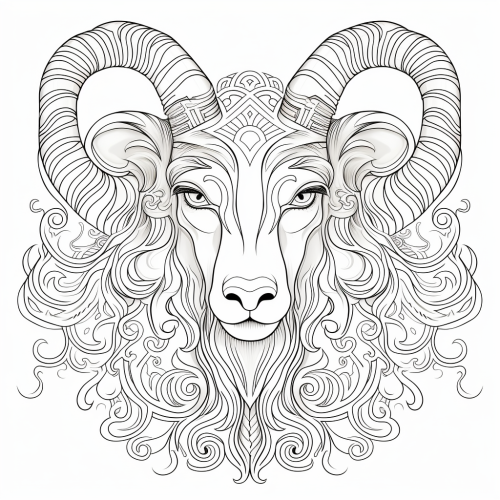 Symmetrical Mandala Goat Face