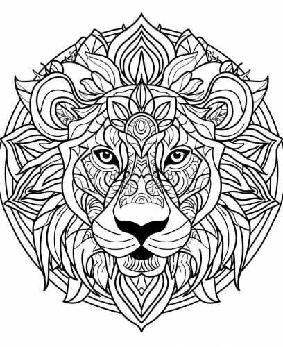 Mandala head cougar coloring page