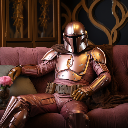 Mandalorian in Retro Lounge Room