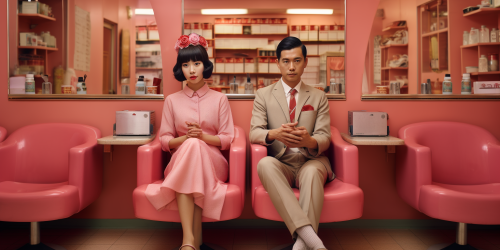 Couple enjoying manicure in Vietnam