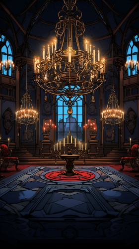 Floating candelabras in an elegant mansion