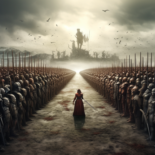 Two armies in battle