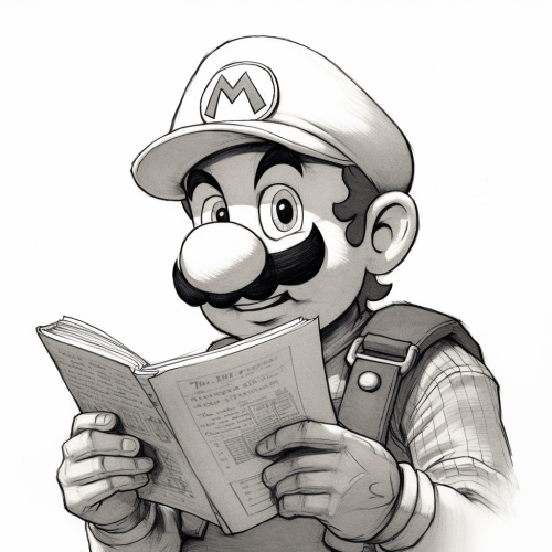 Mario drawing in Boichi manga style