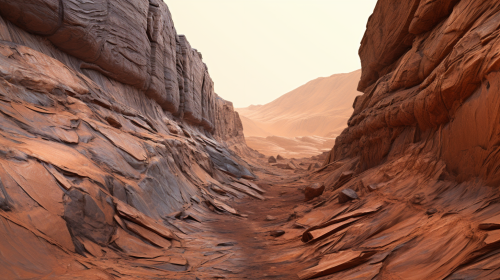 Panoramic view of Mars canyon