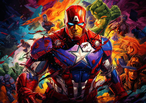 Colorful Marvel Pop Art Image