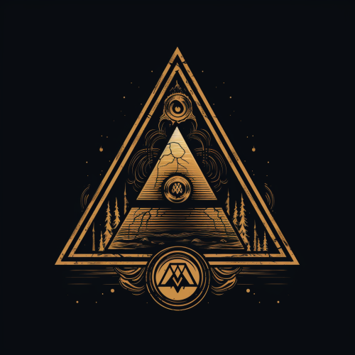 Masonic pyramid money symbol in minimalist design