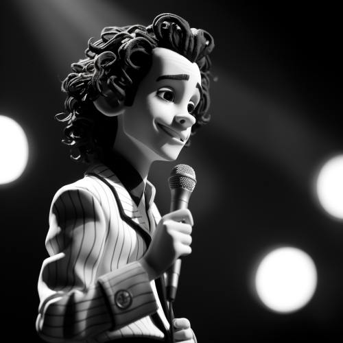 Matty Healy performing with Pixar character Matty Healy performing with Pixar character