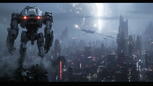 Mech Warrior Dystopian Metropolis Guardian Mech Warrior Dystopian Metropolis Guardian