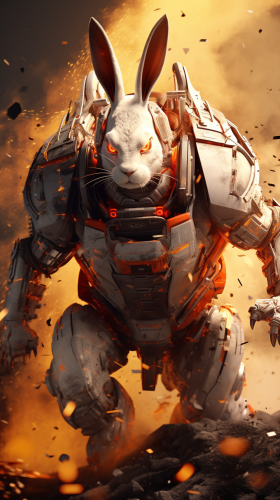 Mechanical Rabbit Transformers Fight Explosion Picture