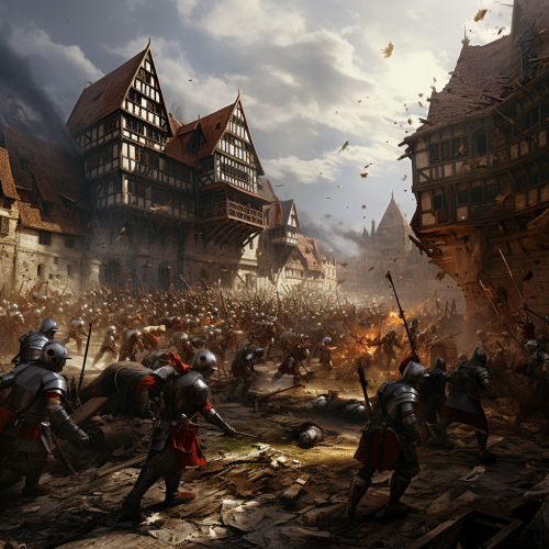 Medieval battle scene