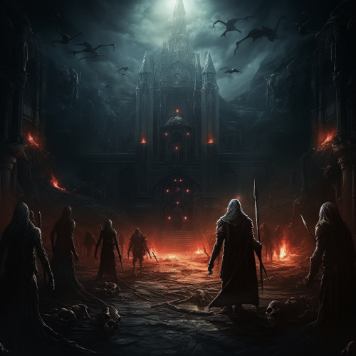 Medieval fantasy horror panel artwork