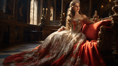 Woman in Stunning Medieval Gown Woman in Stunning Medieval Gown