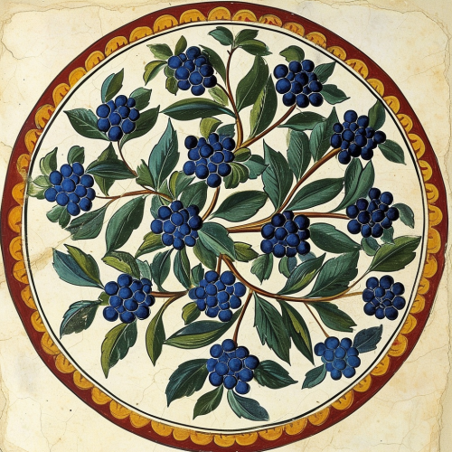 Medieval Heraldry Blueberry Symbol