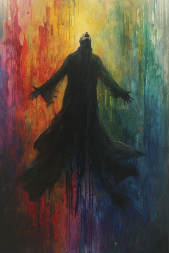 medieval priest in magical energy medieval priest in magical energy