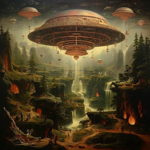 Medieval UFO Paintings Artwork