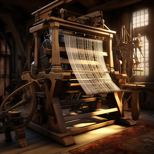 Ancient weaving machine in action