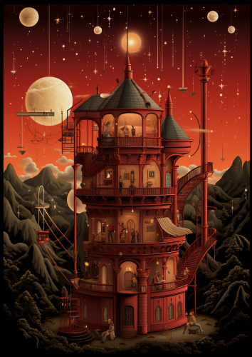 Vibrant celestial hairdryer vision