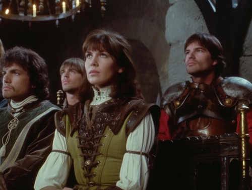 Color Polaroid of Scheming Medieval Movie Scene